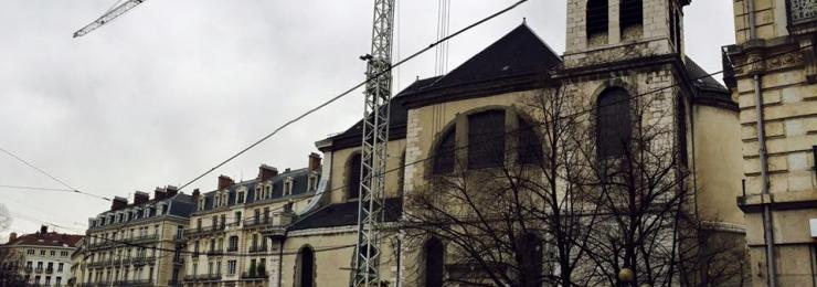 Extérieur de l'agence pendant rénovation